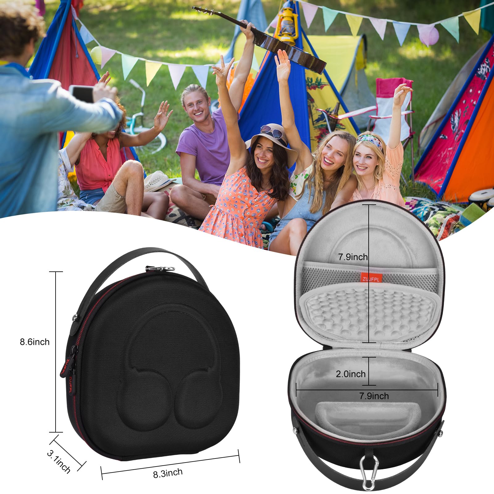 Funda rígida EVA para auriculares inalámbricos Sony WH-CH710N/WH-CH720N/WH-CH701N con cancelación de ruido, bolsa de almacenamiento protectora de viaje premium (gris)