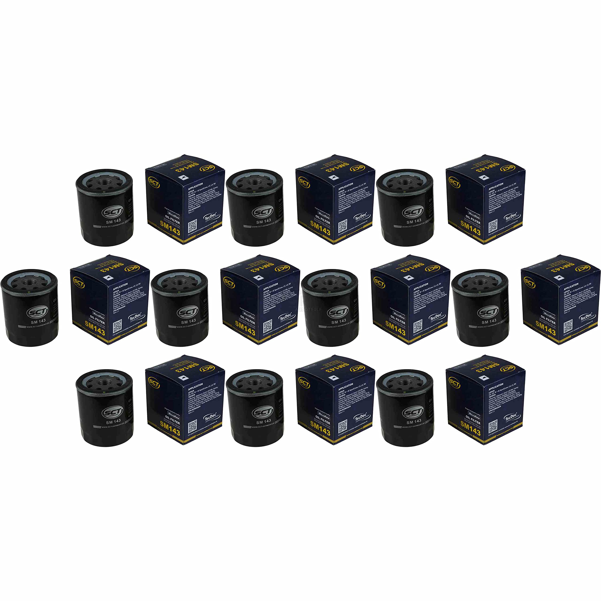 QR-Parts Set 85510036 SM 143 10 filtros de aceite SCT originales