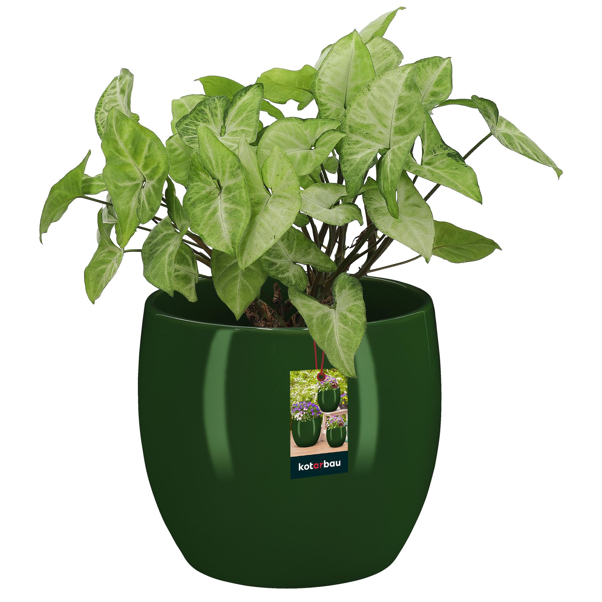 KOTARBAU® Flower Pot Ceramic Round Diameter 12.5 cm Height 15.5 cm Green Planter Ceramic Planters for Indoor Plants Flower Pot Modern Small Planters Plant Pot Ceramic Orchid Pot Ceramic Planter