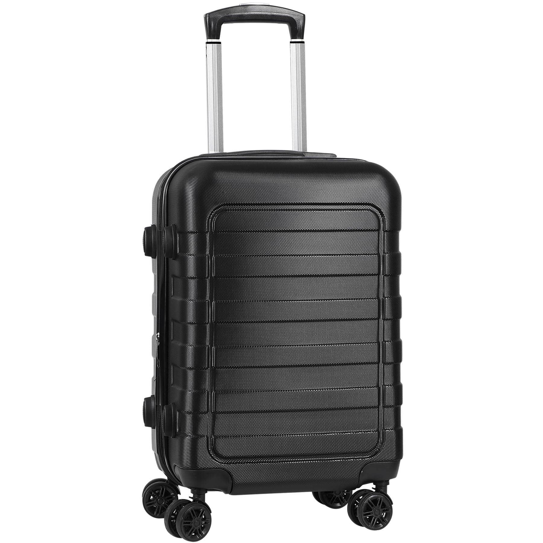 BBBuy 21 Inch Carry On Spinner Luggage, Hard Side Expandable Luggage with Wheels Lightweight Travel Luggage Height Adjustable Handle, Black