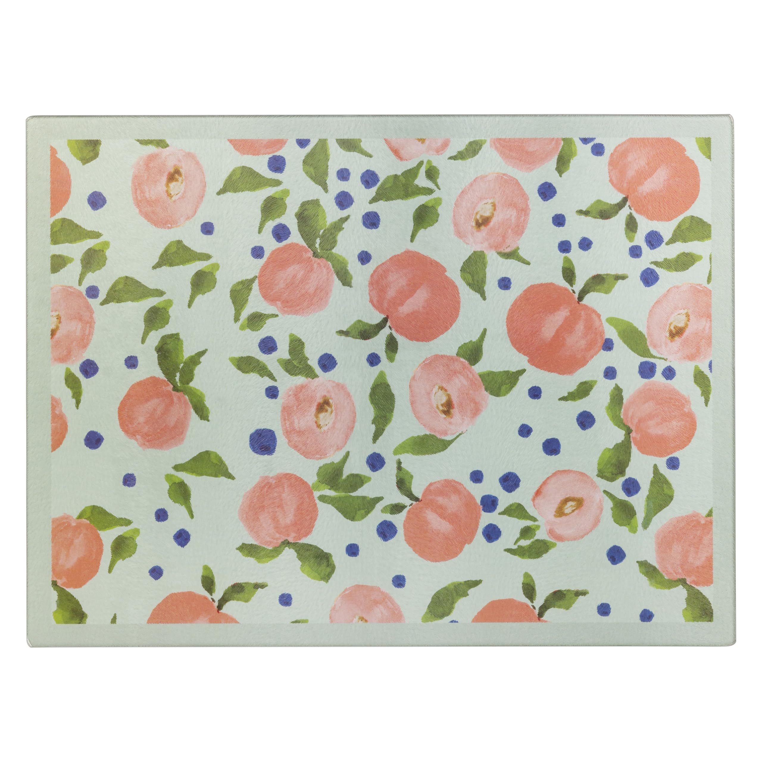 Boston International Charcuterie Board Tempered Glass Serving Tray for Cheese, Meats & Snacks Platter for Kitchen & Entertaining, Large 16" x 12", Peaches