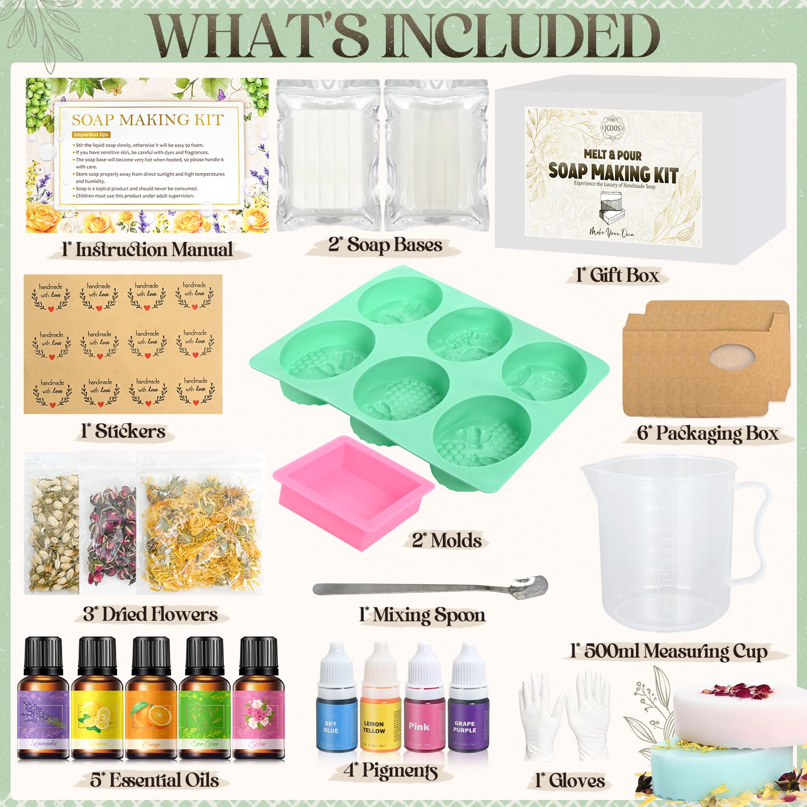 JUYRLE Kit per fare il sapone fai da te