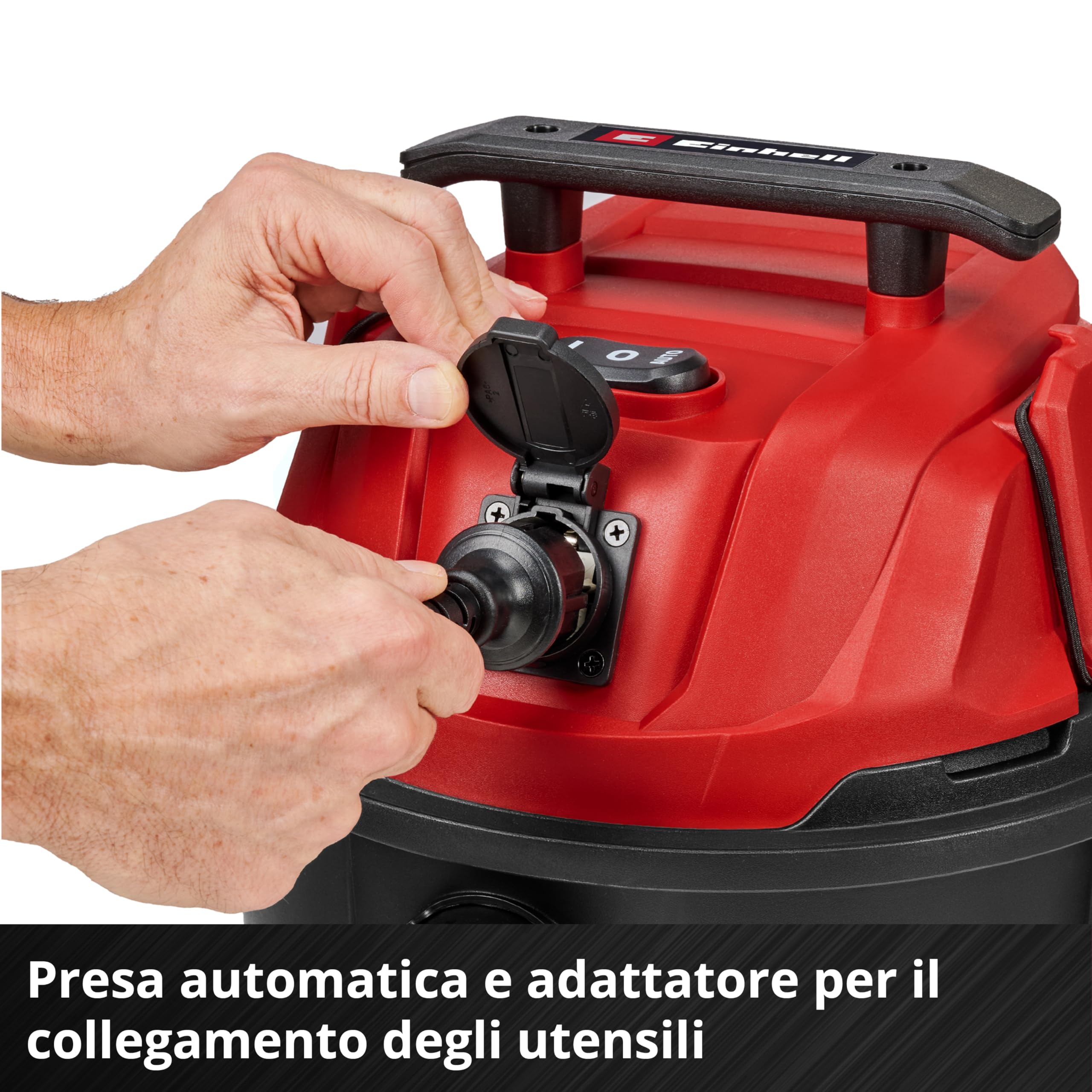 Einhell Aspiratore a secco e umido TC-VC 2555 A (850 Watt, aspirazione 180 mbar, presa automatica, serbatoio di raccolta da 25 litri, maniglia di trasporto, bocchette, filtri e sacco raccogli-sporco)