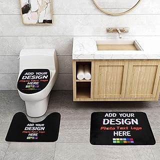Custom Bathroom Rug Set 3 Pieces Personalized Bath Mat Set Add Your Phot...