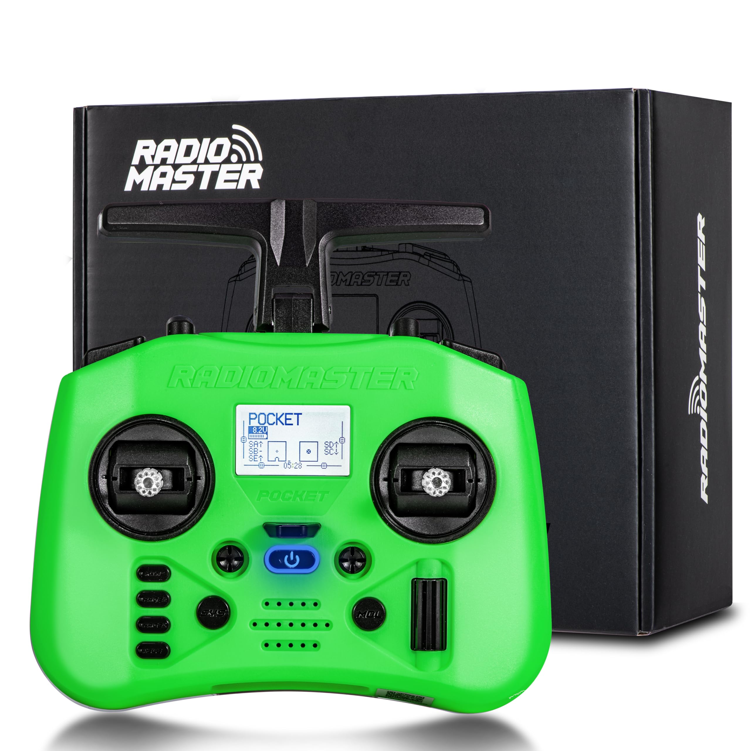 Radiomaster Pocket ELRS Remote Controller Portable Hall Gimbal EdgeTX 2.10.5 Transmitter with LED Light for FPV Drone/RC Helicopter&amp;Car Boats&amp;Multirotor (Battery Not Included)
