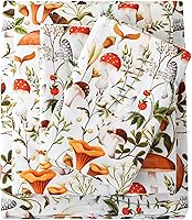 Vista 21 de Mooreeke Cómodo juego de sábanas de tamaño individual, floral, de microfibra, estampado, suave y transpirable, azul y beige, bajera ajustada que