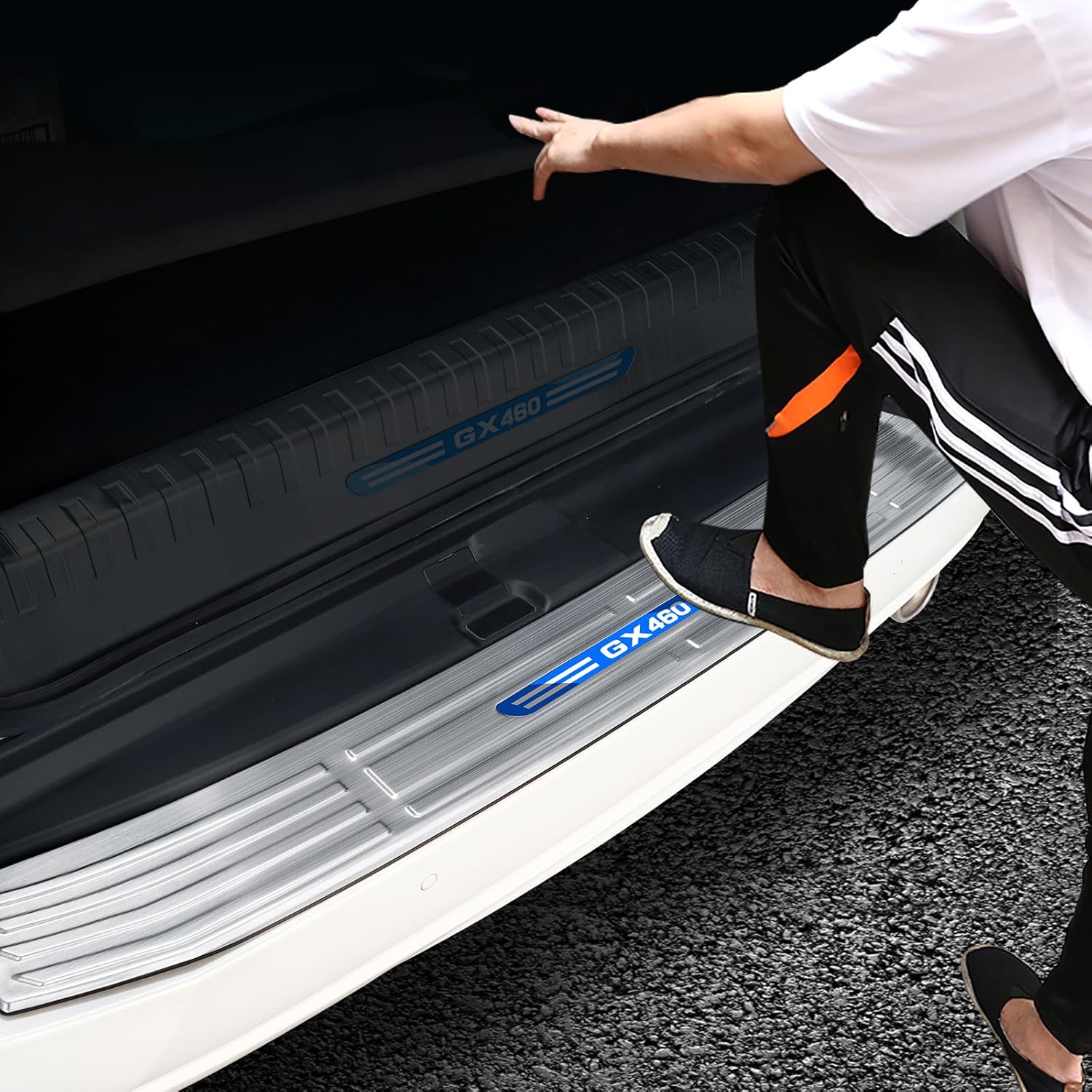 Stainless Steel Silver Upgrade Accessories, Trunk Rear Guard, for Lexus GX460 gx460 2014-So far. Interior Protector Trim (2014-So far/Rear Guard Plate【External】)