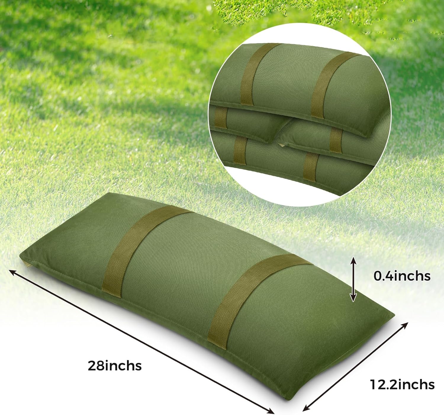 200 LBS Sand Bags for Weight, Umbrella Base Weights Sandbags, 4 Packs Fillable Heavy Duty Weight Sandbag for Outdoor Furniture Garden Backyard Patio Umbrella Trampoline Poolside Accessories (Green)