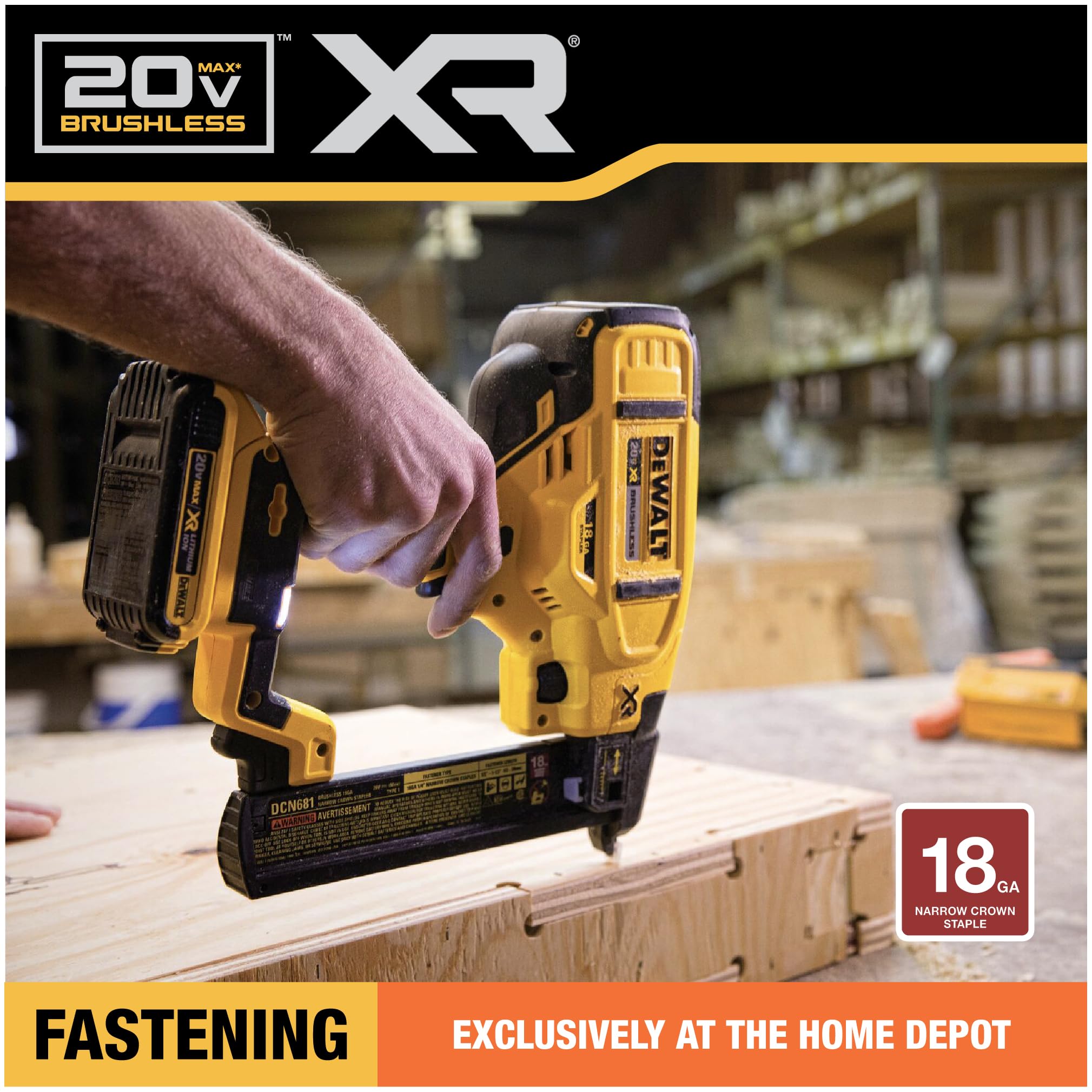 Narrow Crown Stapler Dewalt 18 Ga Flooring Stapler Kit 20V MAX* XR