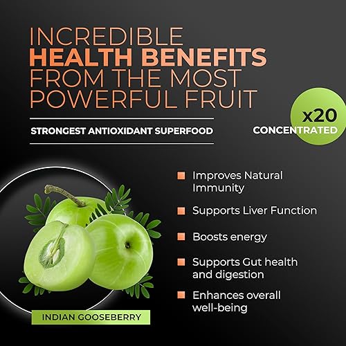 Miniatura 3 de Suplemento de superalimento en polvo Amla con especias de calabaza, 20 veces amla ultra concentrado, hecho con canela, jengibre, nuez moscada,