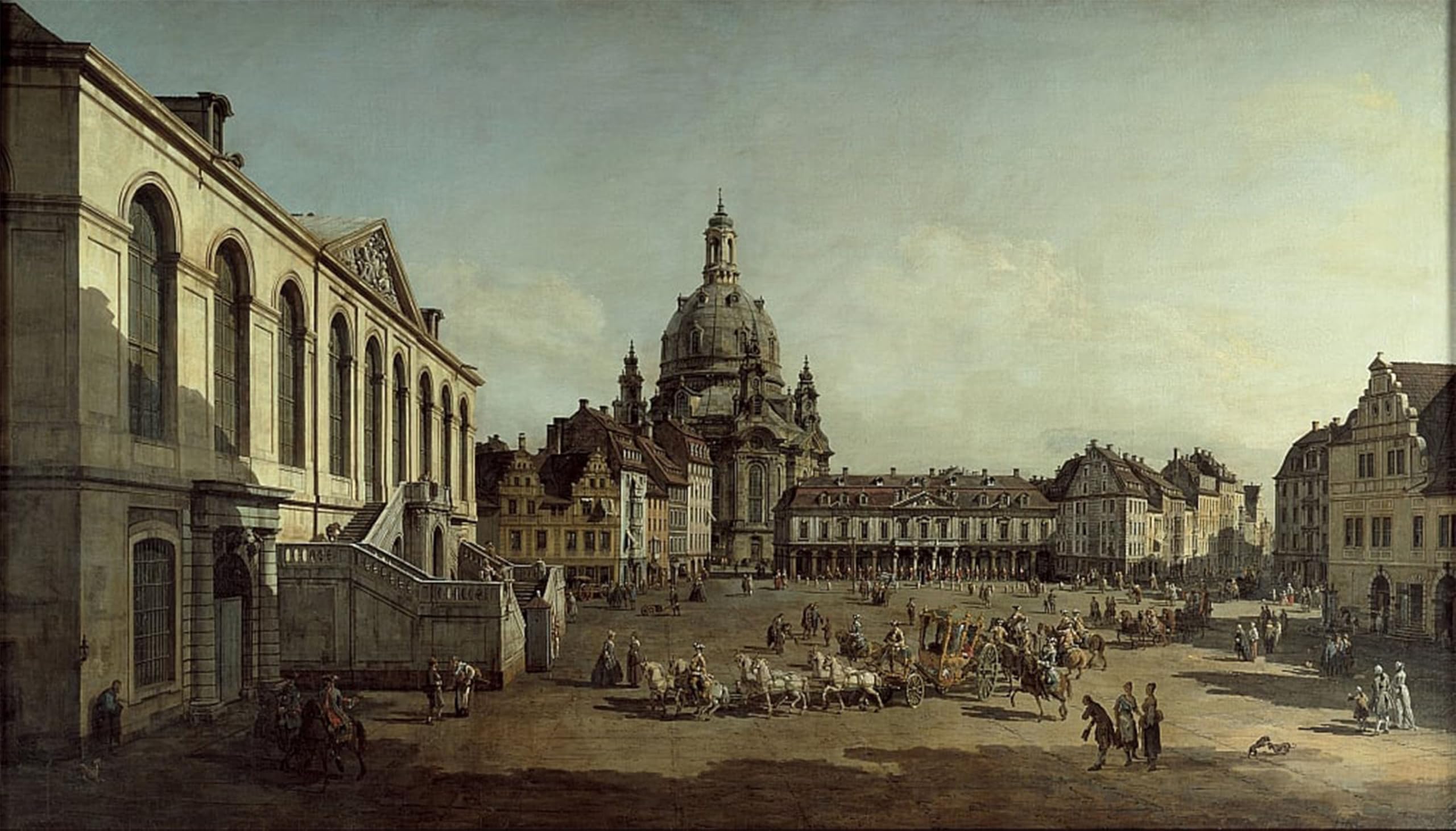 ARTXLXXBN Famous Painting Canvas Artwork Graffiti Print View of the Neumarkt in Dresden From the Jüdenhofe by Bernardo Bellotto Portrait Canvas Image for Home Decor 60x90cm
