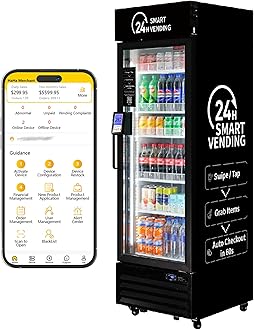 HAHA AI Smart Open-Front Vending Machine - 245-Capacity Commercial Refrigerated Unit for Offices/Schools/Gym, with Contactless Payment, AI Visual Recognition & App Management US360