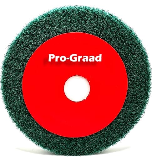 Pro-Graad Amoladora de banco no tejida de grano 320 rojo de 8 x 2 pulgadas, rueda de cepillo para pulido y acabado de pulido para aluminio y cobre,