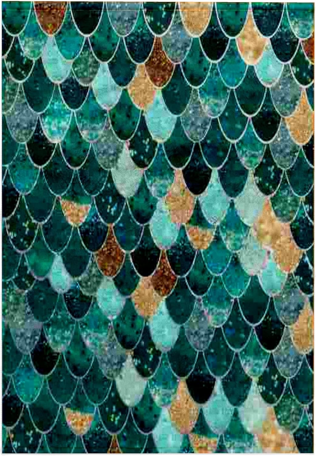 3dRose Image of Close Up of Aqua, Gold and Copper Mermaid Scales 22x30 Bath Hand Pool Towel