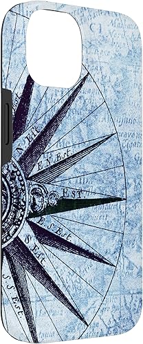 Miniatura 6 de Funda para iPhone 14 Plus con mapas náuticos, estilo vintage, diseño de mapas oceánicos, capitán de barco