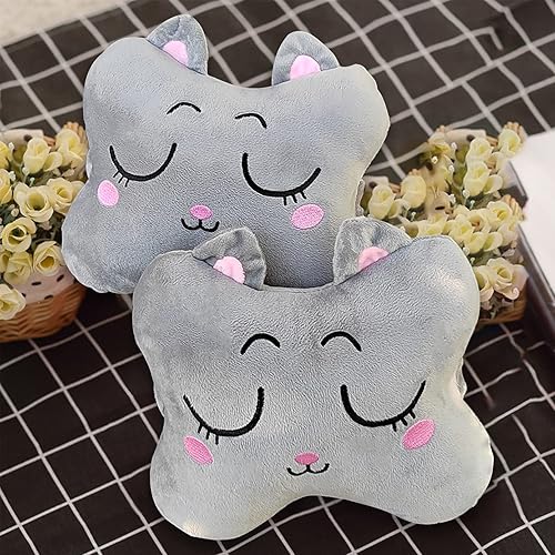 Sexysamba Almohada para reposacabezas de automóvil, almohada de cuello de dibujos animados para automóvil, cómoda y suave almohada para asiento de