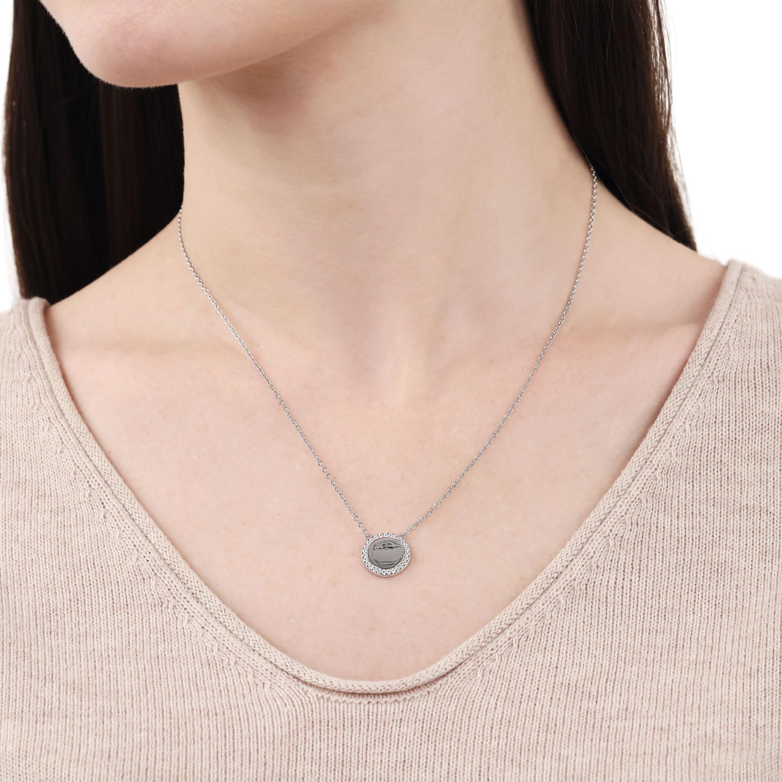 TOM TAILOR - Collana da Donna in Argento 925 - con Zircone - Ciondolo a Cerchio - TT-N0054