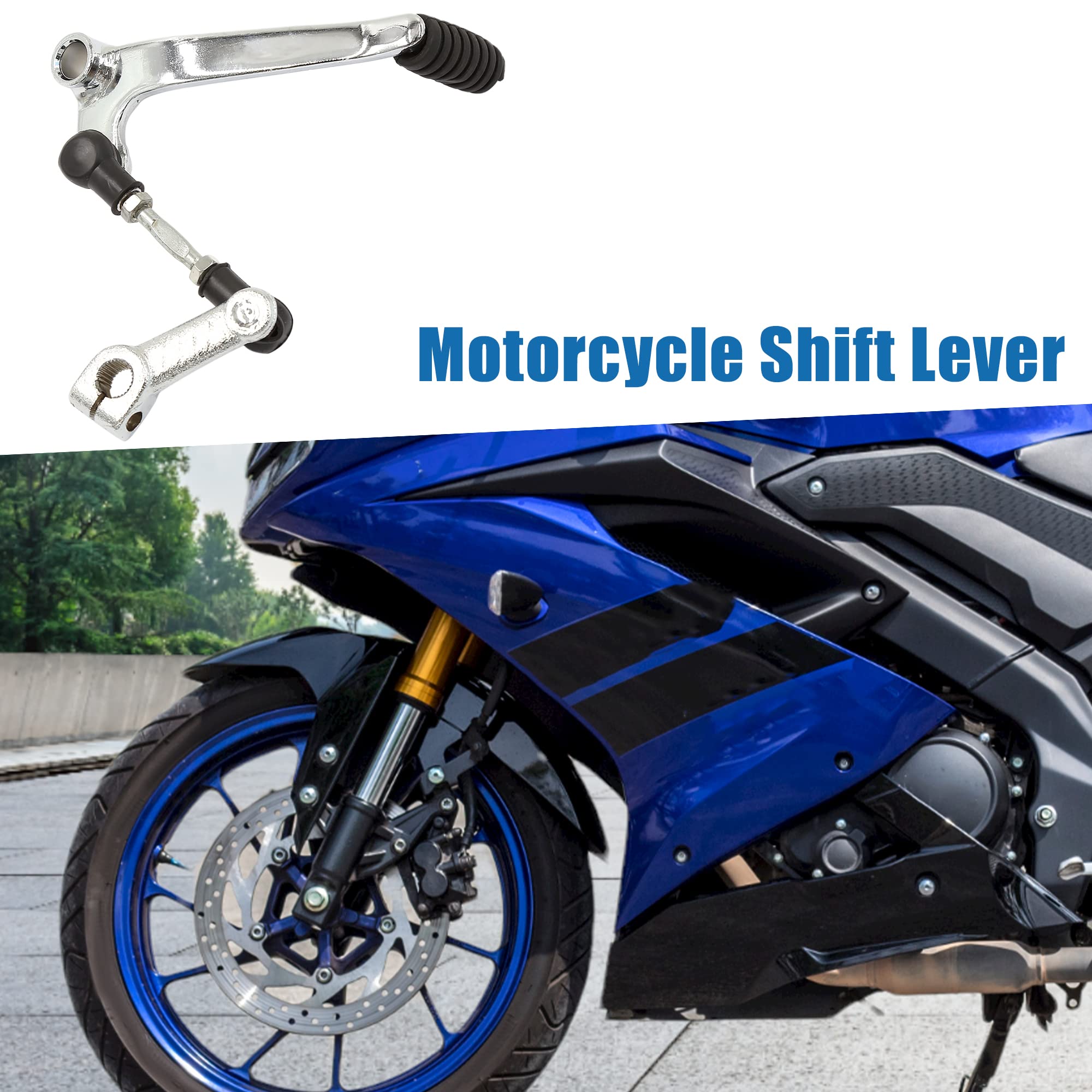 A ABSOPRO Moto Marcia Cambio 26cm Leva Cambio Pedale Metallo Tono Argento
