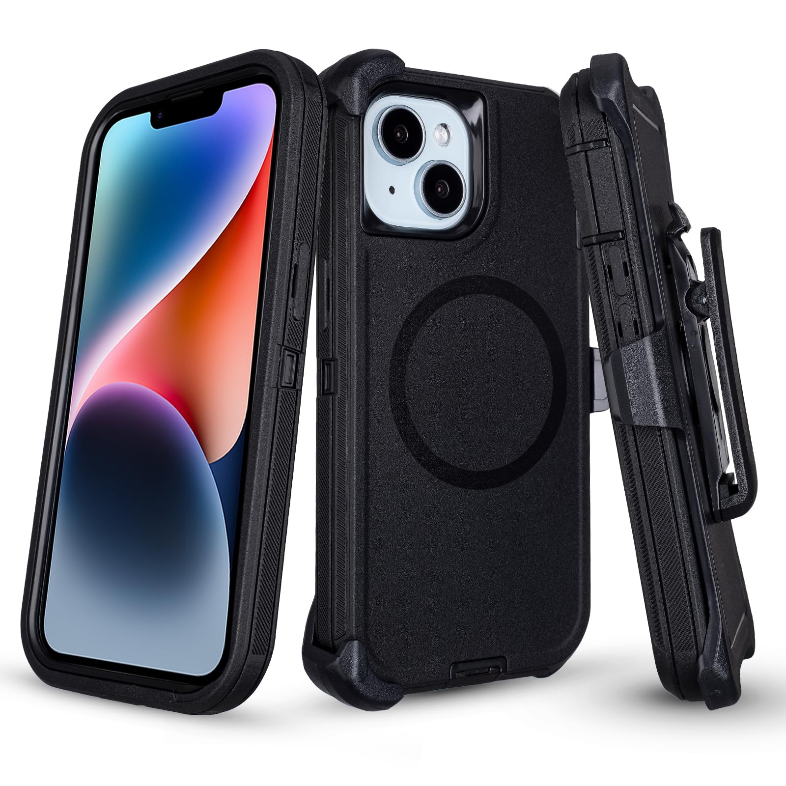 Defender for iPhone 14 Case with Belt Clip Holster, Compatible with MagSafe