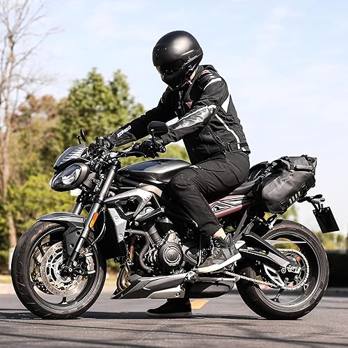 Miniatura 8 de Rhinowalk Alforjas de motocicleta impermeables de doble cara (9 L x 2) alforjas para motocicleta, compatible con la mayoría de los bastidores de