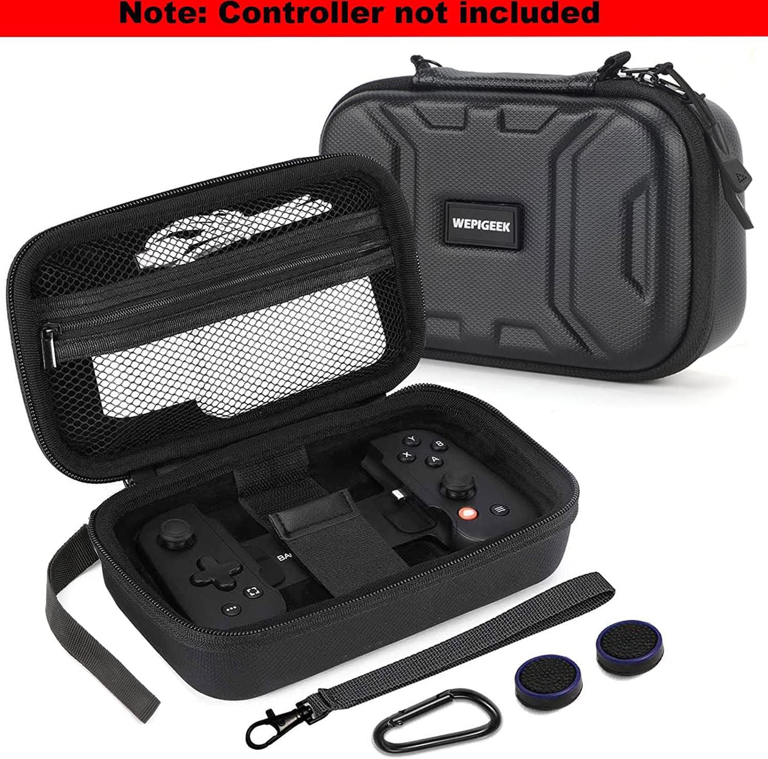 WEPIGEEK Case for Backbone One/Playstation Edition mobile Controller,Portable Travel All Protective,Hard Messenger Carrying Bag, Strong strap ,Soft Lining ,with Pockets for Accessories Black