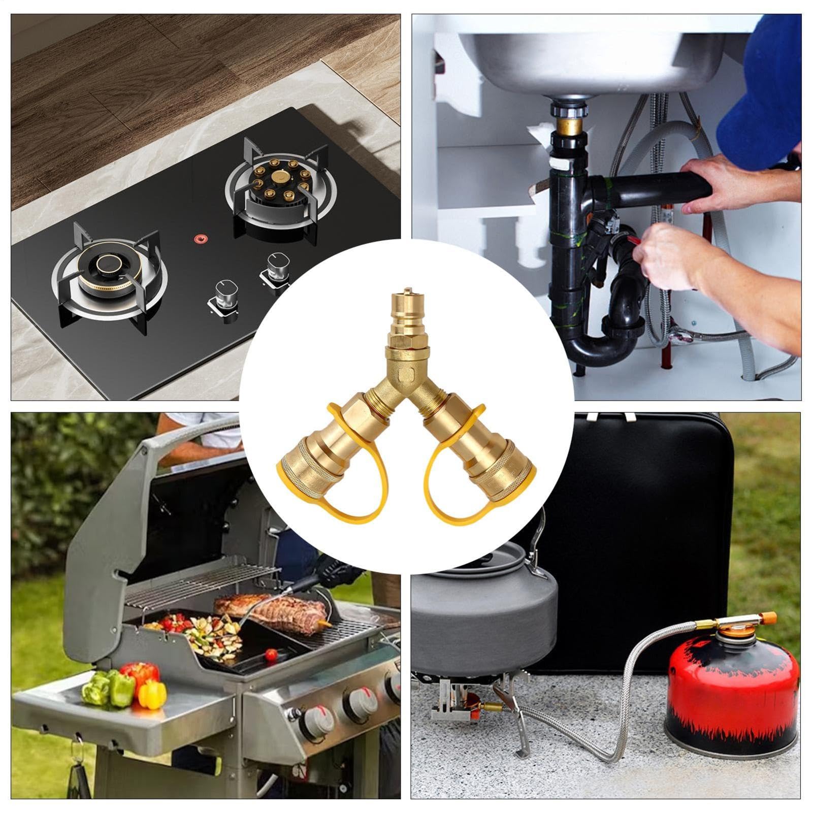 Conectores Rápidos Para Gas Equipo Portátil Desconexión Rápida Latón | Conector Veloz Para Gas Para Hogar, Casa, Exterior, Cocina, Baño, Parrilla, Barbacoa Y Camping