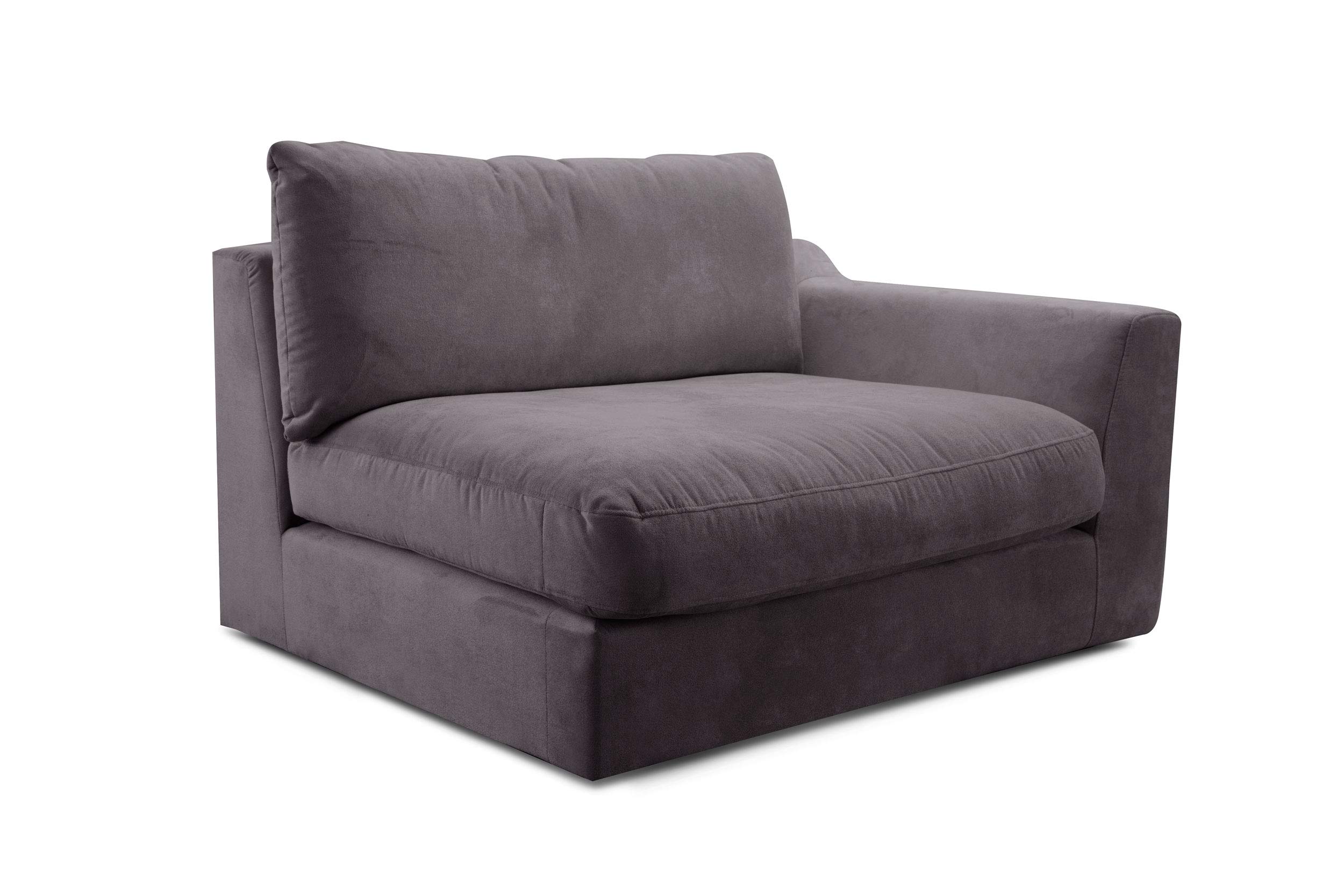 CAVADORE sofá Módulo fionamit Brazo Notebook Derecho/combinables. como rinconera, Big sofá o salón Paisaje/138 x 90 x 112/tejido Gris