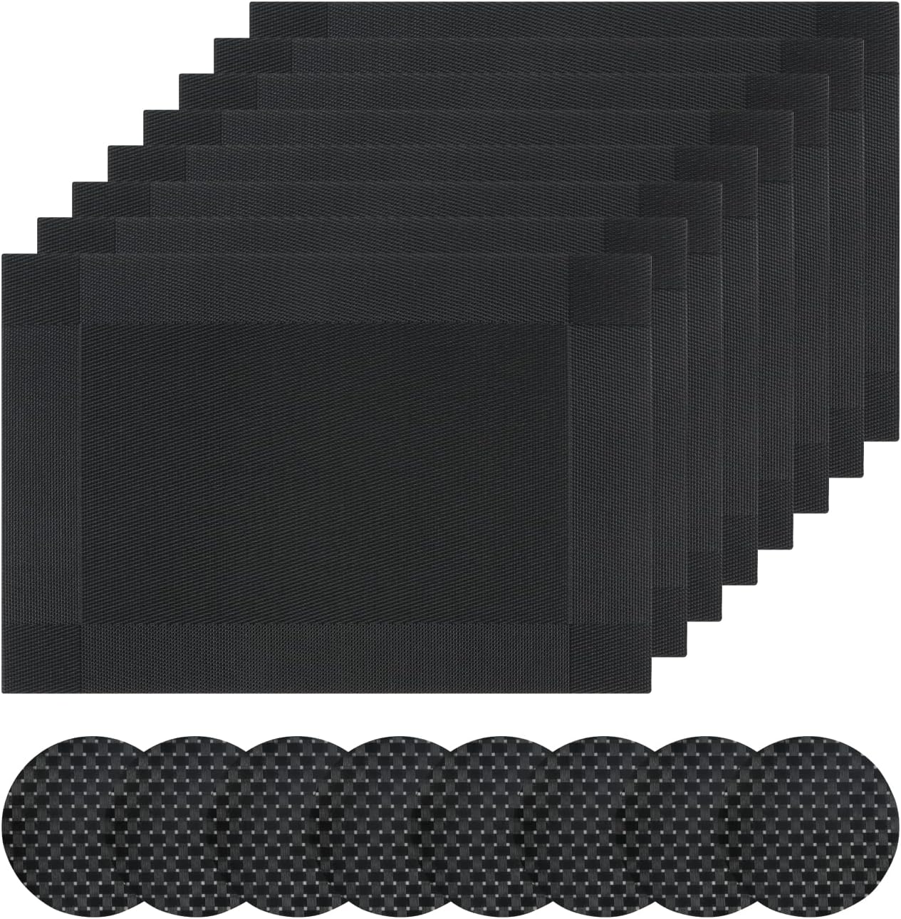 Famibay Placemats and Coasters Sets of 8 Place Mats Washable Heat