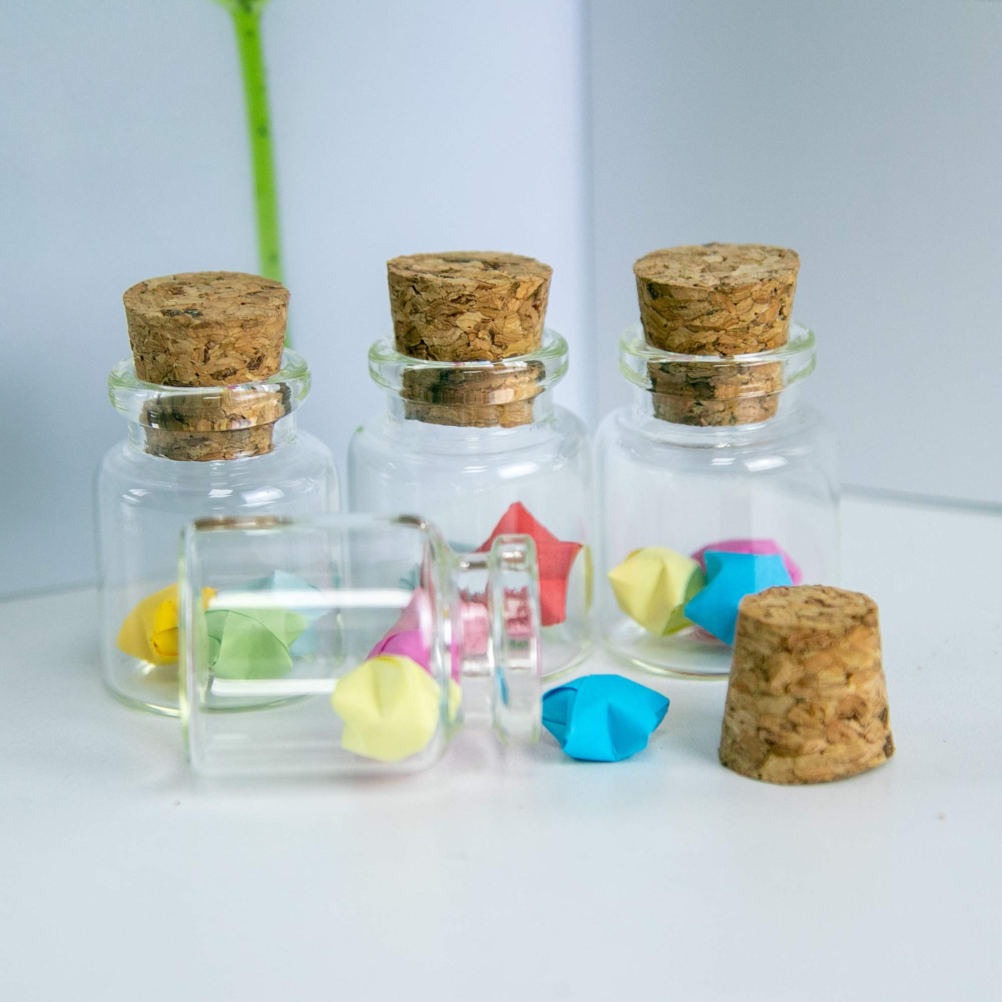 Mini Botellas de Vidrio Transparentes con Corcho 15ml - 12pcs