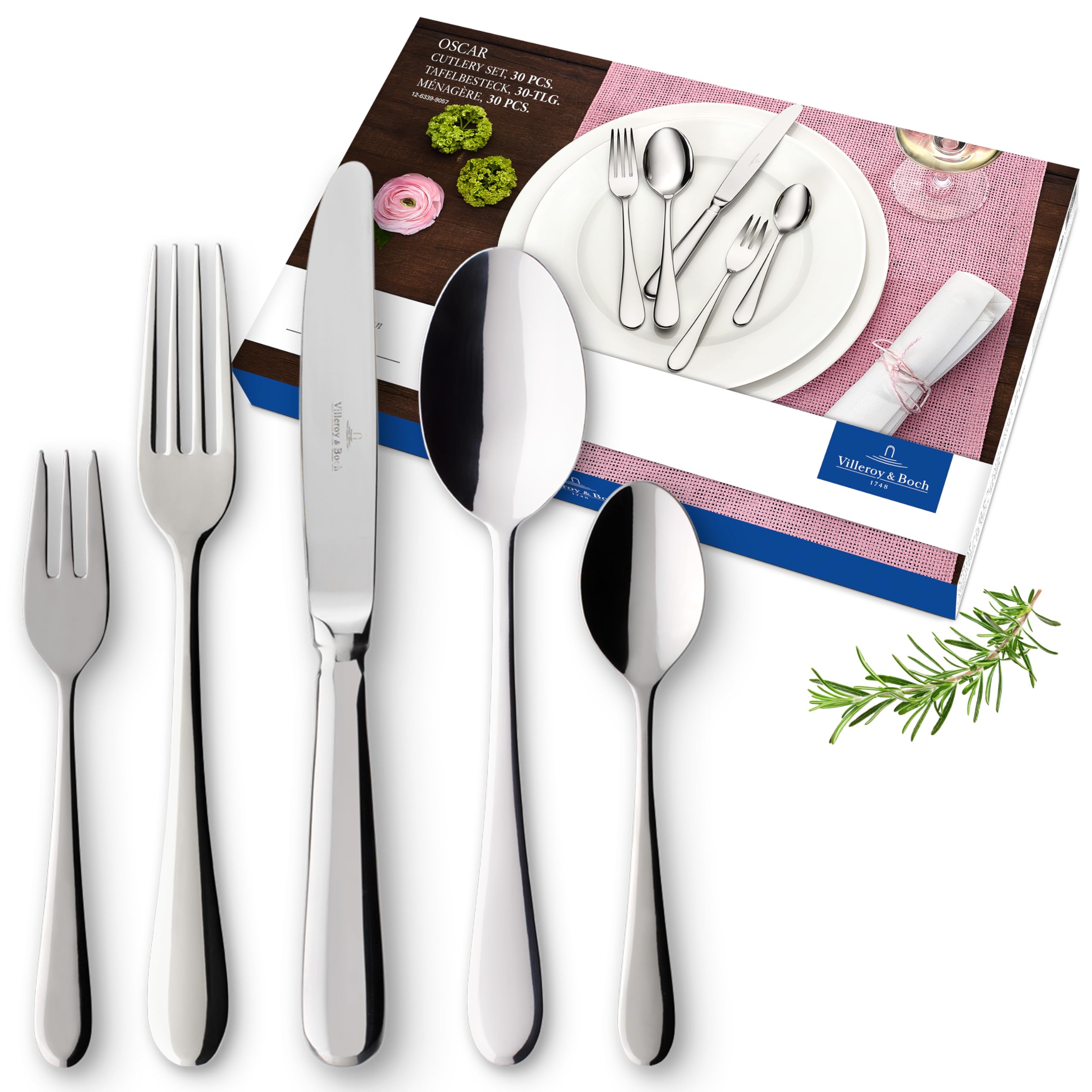 Villeroy & Boch Cutlery Set Tableware Kitchenware Stainless Oscar 30 Piece