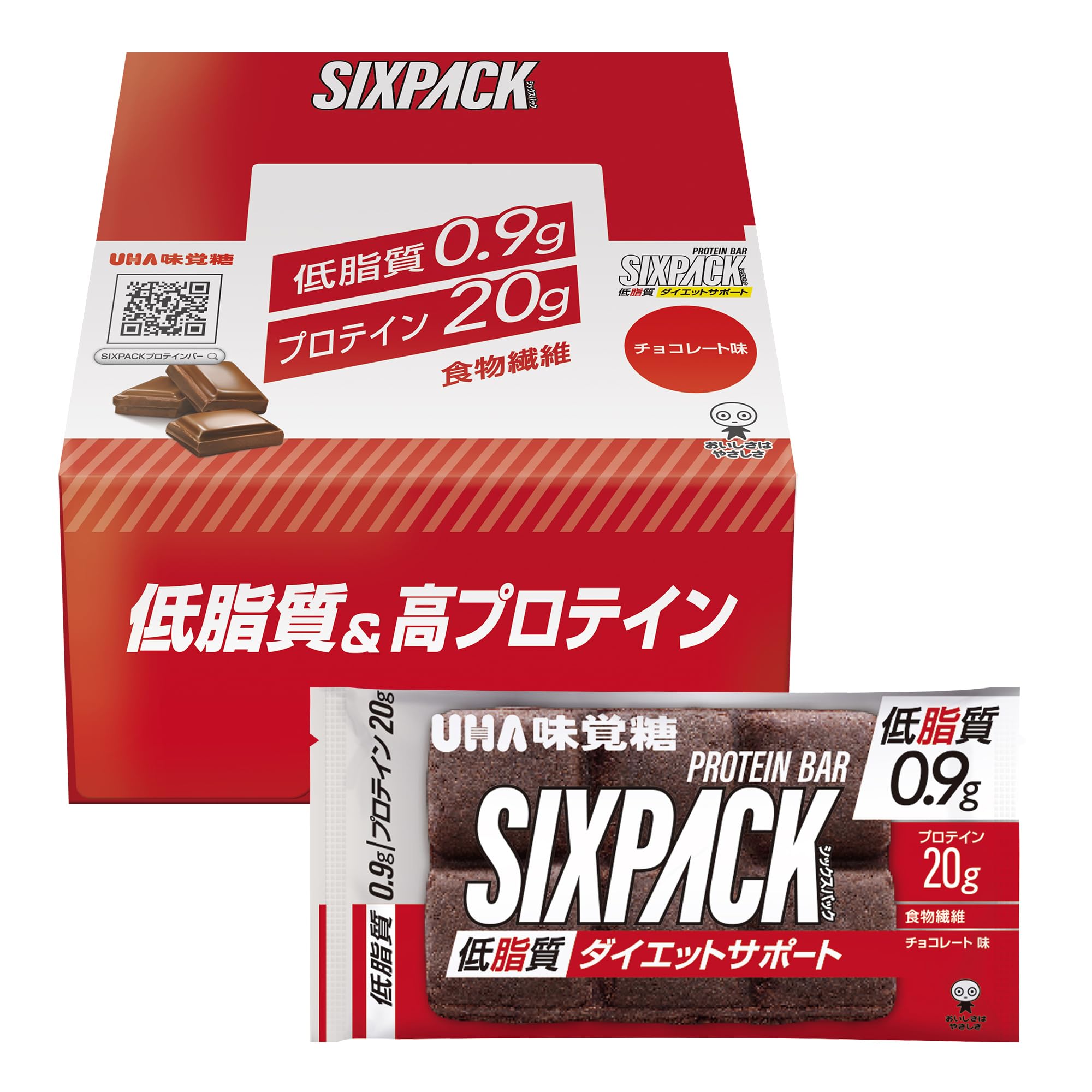 UHA味覚糖 SIXPACK プロテインバー 10本 (高たんぱく/低脂質) 筋…