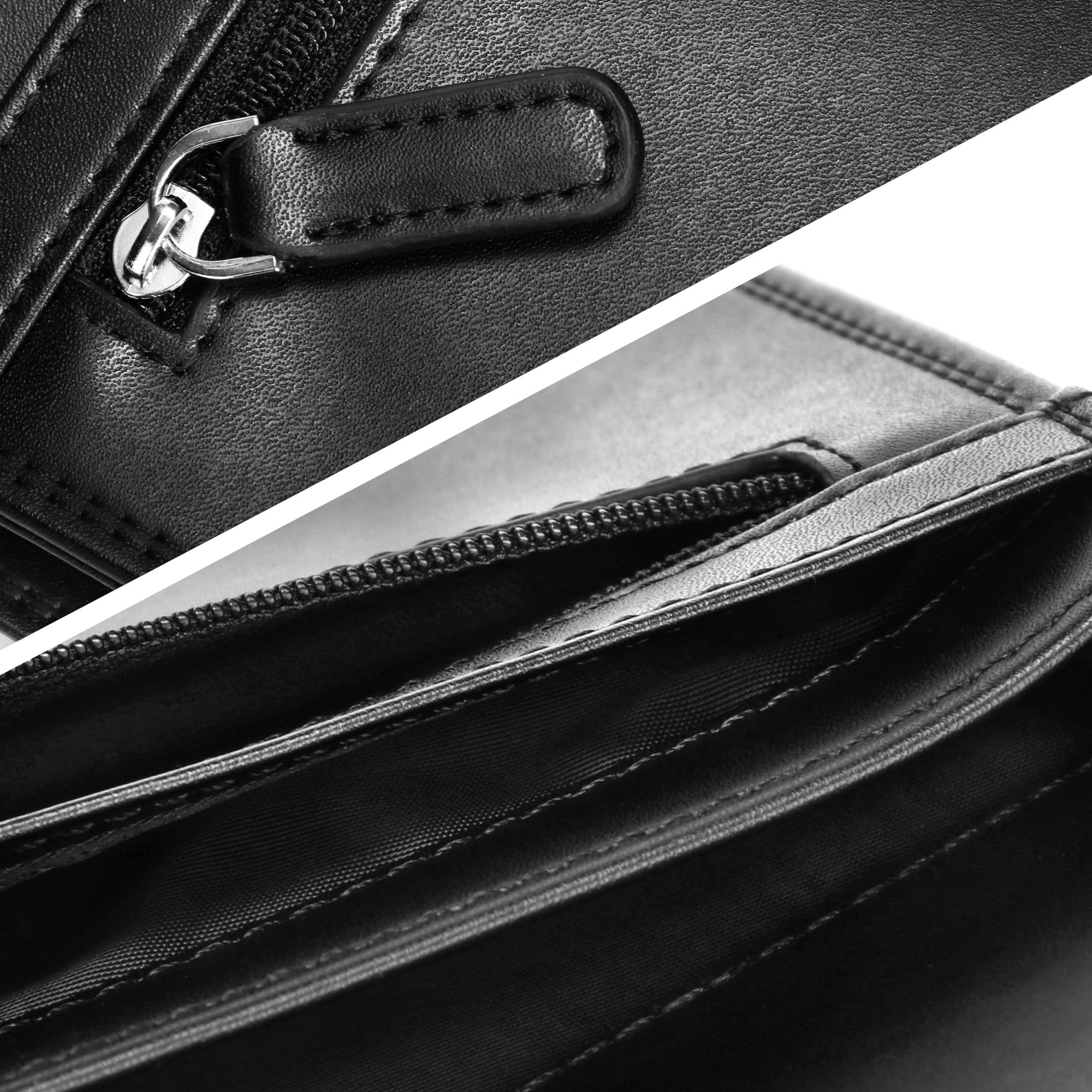 Cartera de Camarero Monedero Elegante Negro 2 Piezas