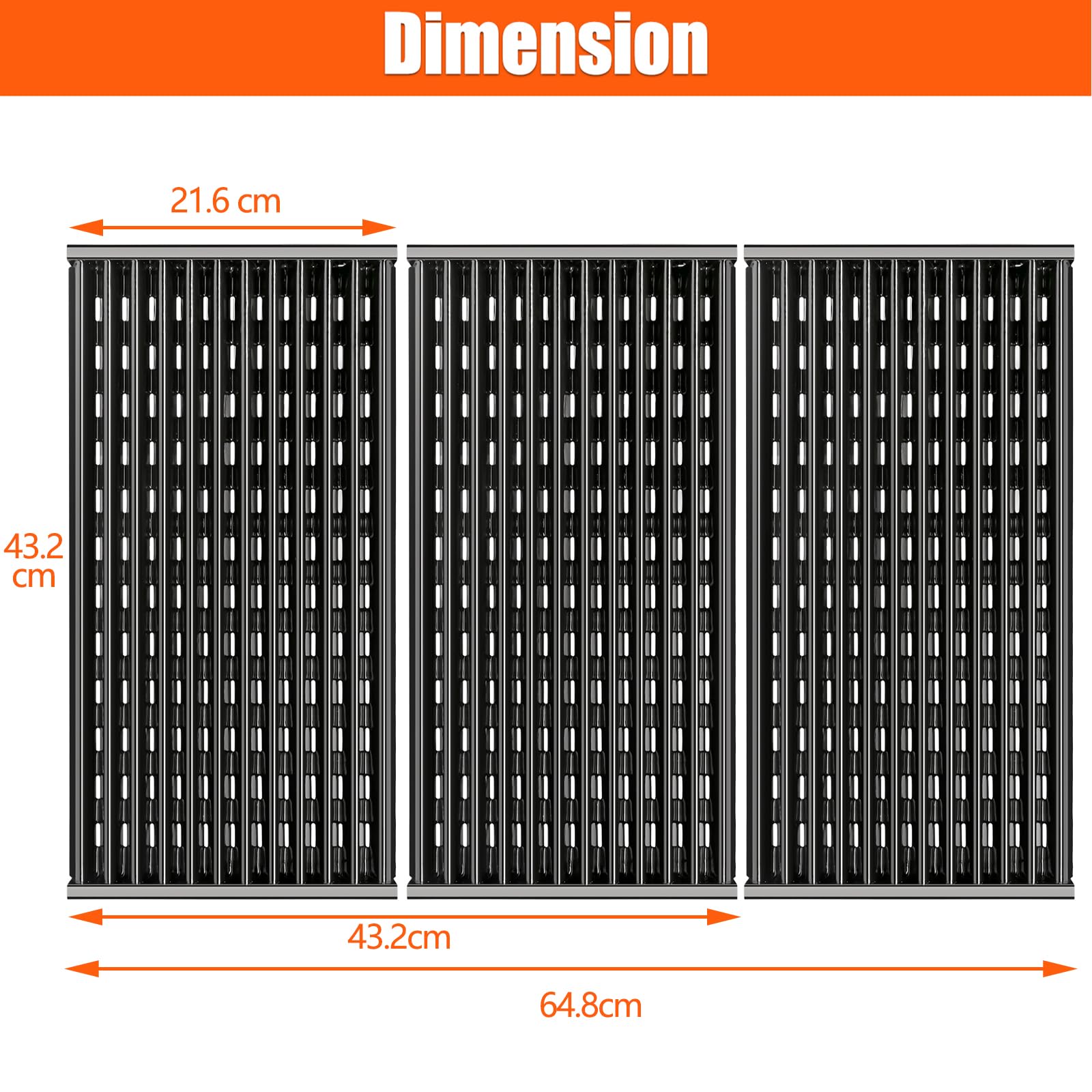 GFTIME 43,2 cm Grille de Gril Infrarouge pour Barbecue TRU Infrarouge 3 brûleurs 450 Gril à gaz, Grille de Gril en Acier Porcelaine Pièces de Rechange pour 463371116 463370919 463344116 463335115