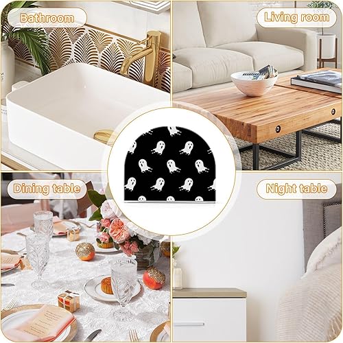 Miniatura 7 de Servilletero de fantasmas de Halloween para cocina, mesa de comedor, dispensador de pañuelos de papel transparente para baño, mesa de comedor,