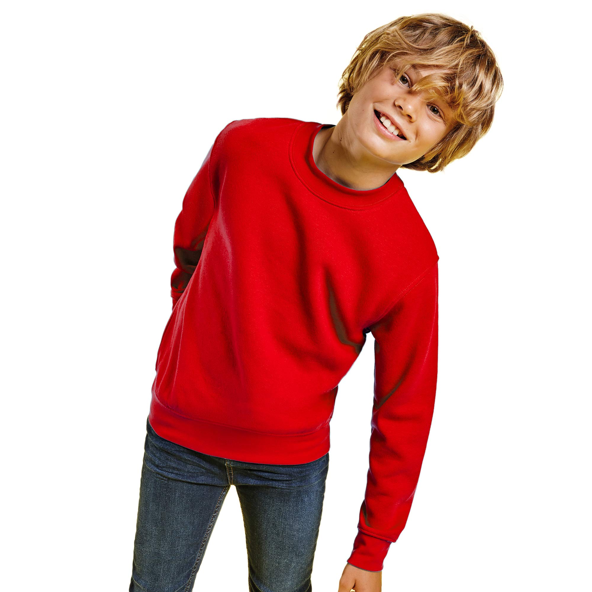 Sudadera Colores para niños con diseño clásico, Cuello, puños y Cinturilla de Punto de canalé – Sudadera Cómoda, cálida, Lisa y Elegante
