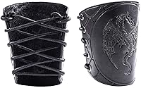 Vista 1 de 100% Genuine Leather Handmade Wrist Cuffs Bracers - LARP Gauntlet - Real Leather Wristbands - LARP Accessories Viking Cosplay Armor Bracelet