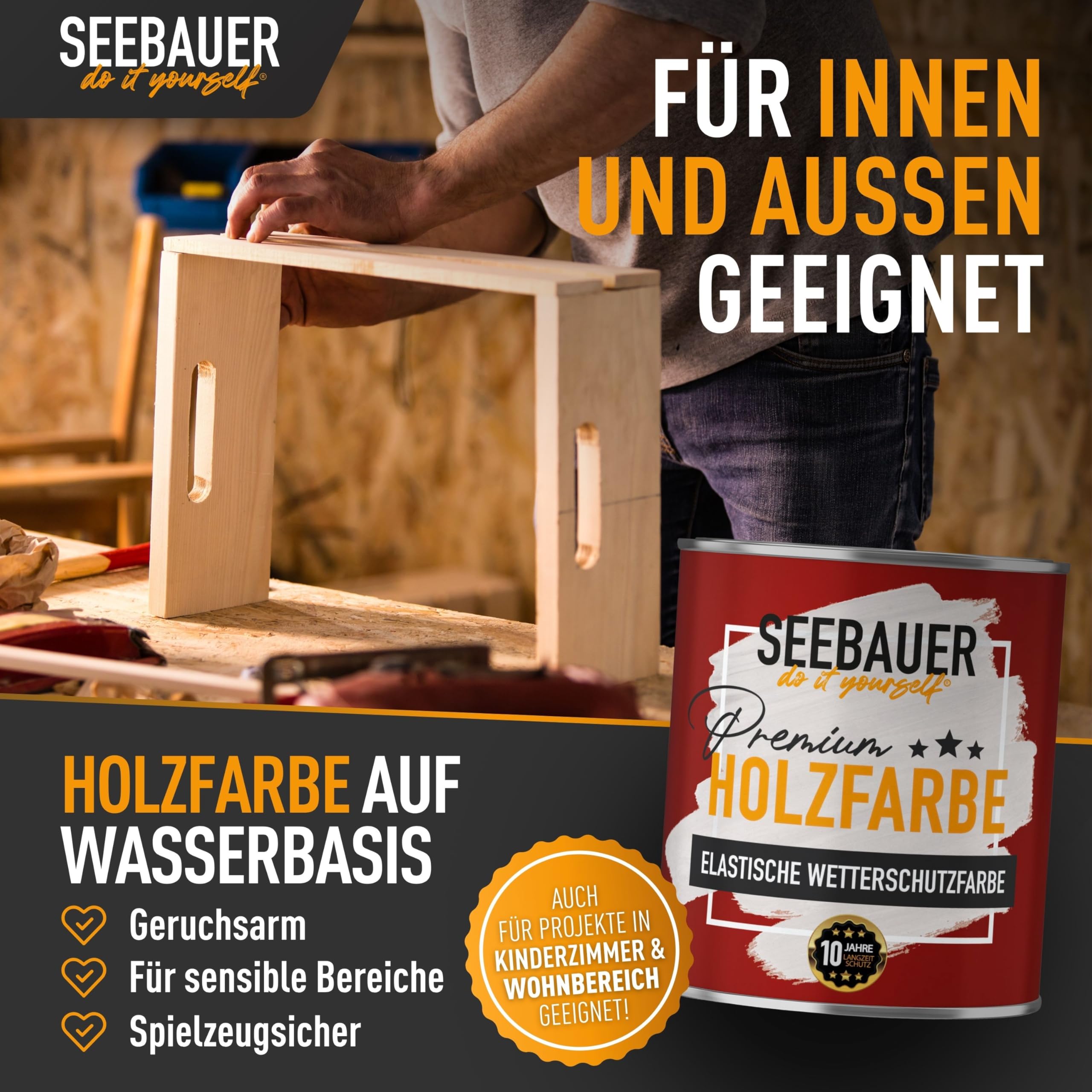 Holzfarbe Grün 750ml für Innen & Außen (No. 760 Nordic Wood) Hoch deckende Wetterschutzfarbe - 10 Jahre Langzeitschutz für Gartenhäuser, Holzzäune & Holzverkleidungen