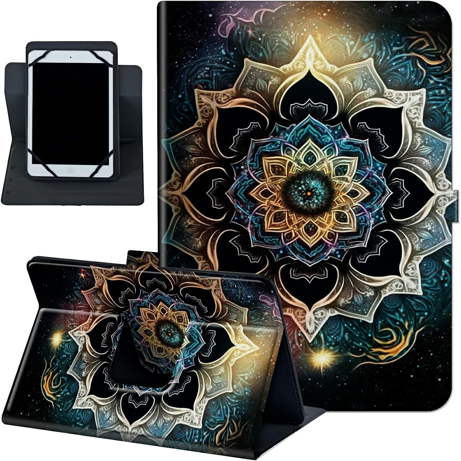 6 7 Inch Tablet Case, Universal Case for 6-7 Inch Tablet eReader, 7" Kindle Series e-Reader Slim PU Leather Tablet Stand Folio Shell Cover with 360 Degree Rotatable Kickstand Multiple Viewing,Dragon