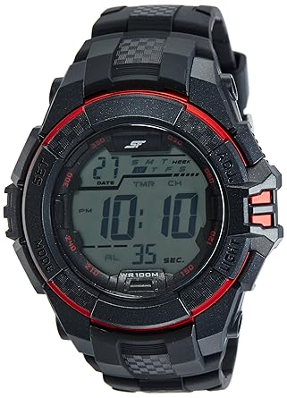 Sonata Digital Black Dial Mens Watch-NL77055PP02