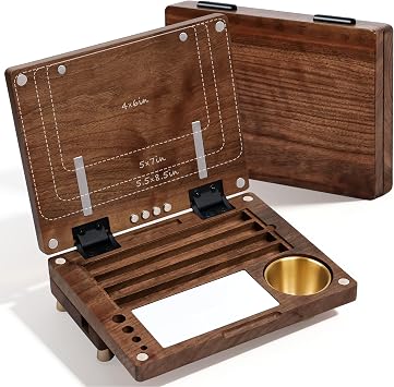Sttokilly Watercolor Palette,Black Walnut Wood | Travel Paint Palette,Pochade Box for Painting with Base,Portable Plein Air Easel for Watercolor,Gouache, Acrylic, Oil