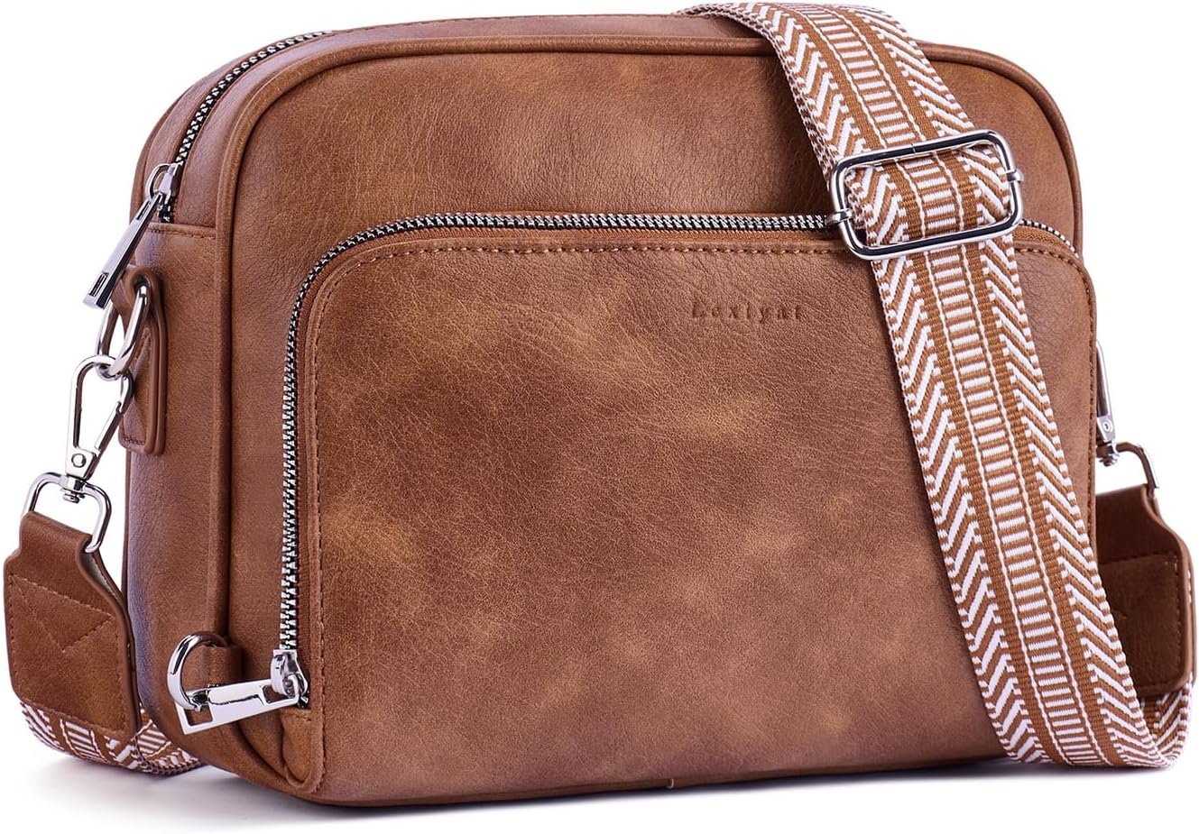 Crossbody Purses for Women Vegan Leather Travel Anti Theft Bags Guitar Strap Shoulder Purse with Built in Wallet