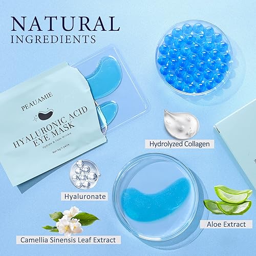 Miniatura 5 de Under Eye Patchs - Máscara de ojos de ácido hialurónico para ojeras e hinchazón, bolsas antiarrugas para ojos, 30 pares