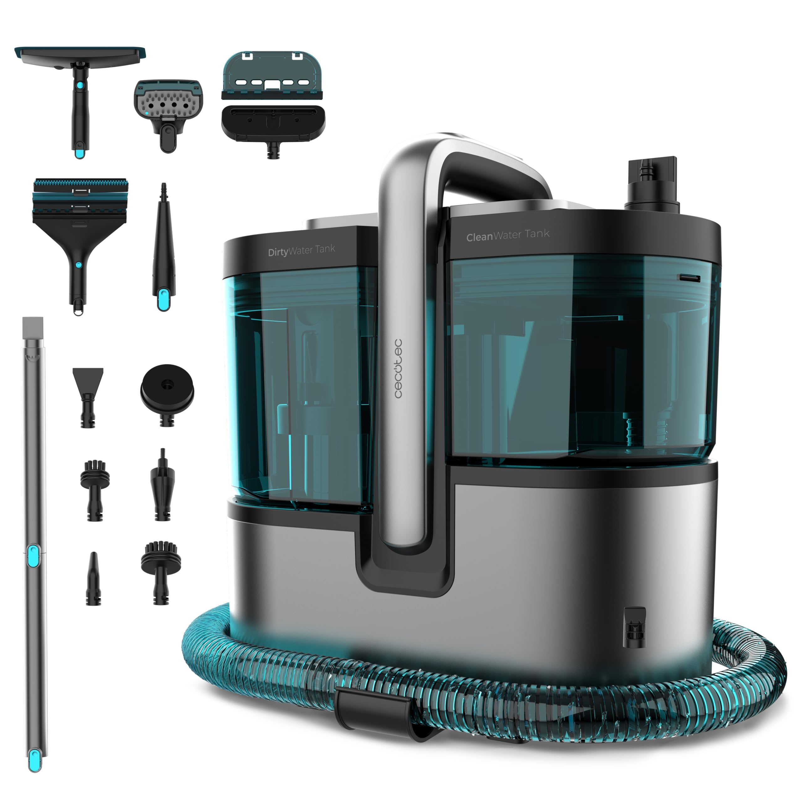 Cecotec Limpiador Aspirador Tapicerías con Función Vapor con Cable