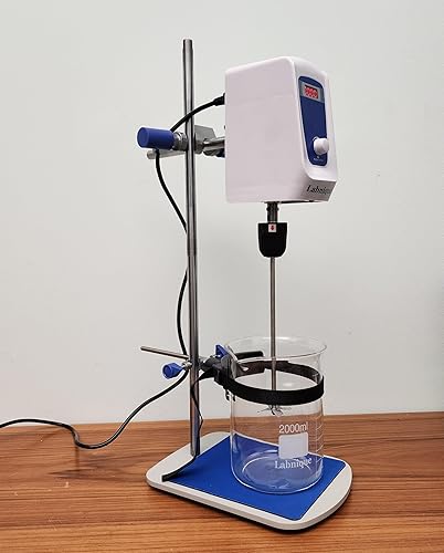 Miniatura 4 de Labnique Digital Overhead Stirrer with Stand and Mixing Platform, Overhead Mixer, 100-1500rpm, 20L Capacity with Timing Function (OHS-20T)