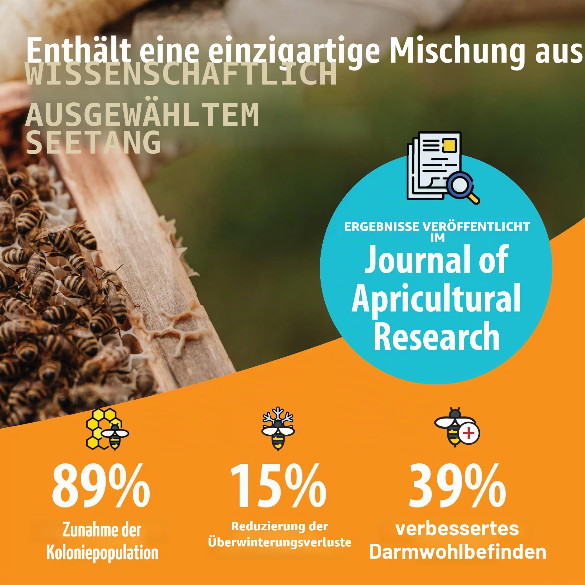 HIVE Alive Bienenfutter Zusatz - Natürliches Bienenfutter Flüssig - Bio Imker Zubehör - Herbst-Frühjahr - Senkt Wintersterblichkeit für Gesundheit Population & Honigproduktion - 100ml 10 Bienenstöcke