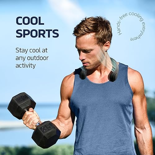 Miniatura 5 de Ventilador de cuello portátil  Ventilador de cuello sin aspas recargable de 3 velocidades, ventilador de cuello negro personal ajustable para