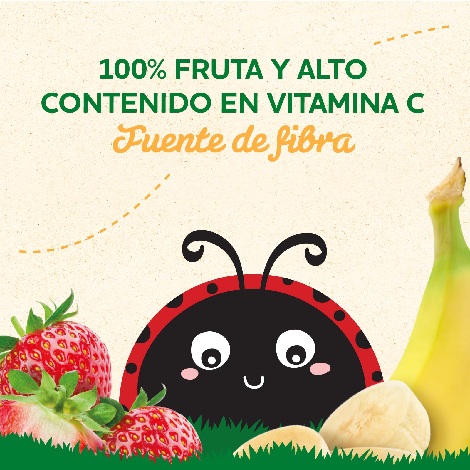 Blédina Bolsitas de Fresa y Platano para Bebé. Pouch 100% Fruta, Sin Azúcares Añadidos y Alto Contenido en Vitamina C, Fuente de Fibra. Desde los 6 Meses, Pack 6x100g