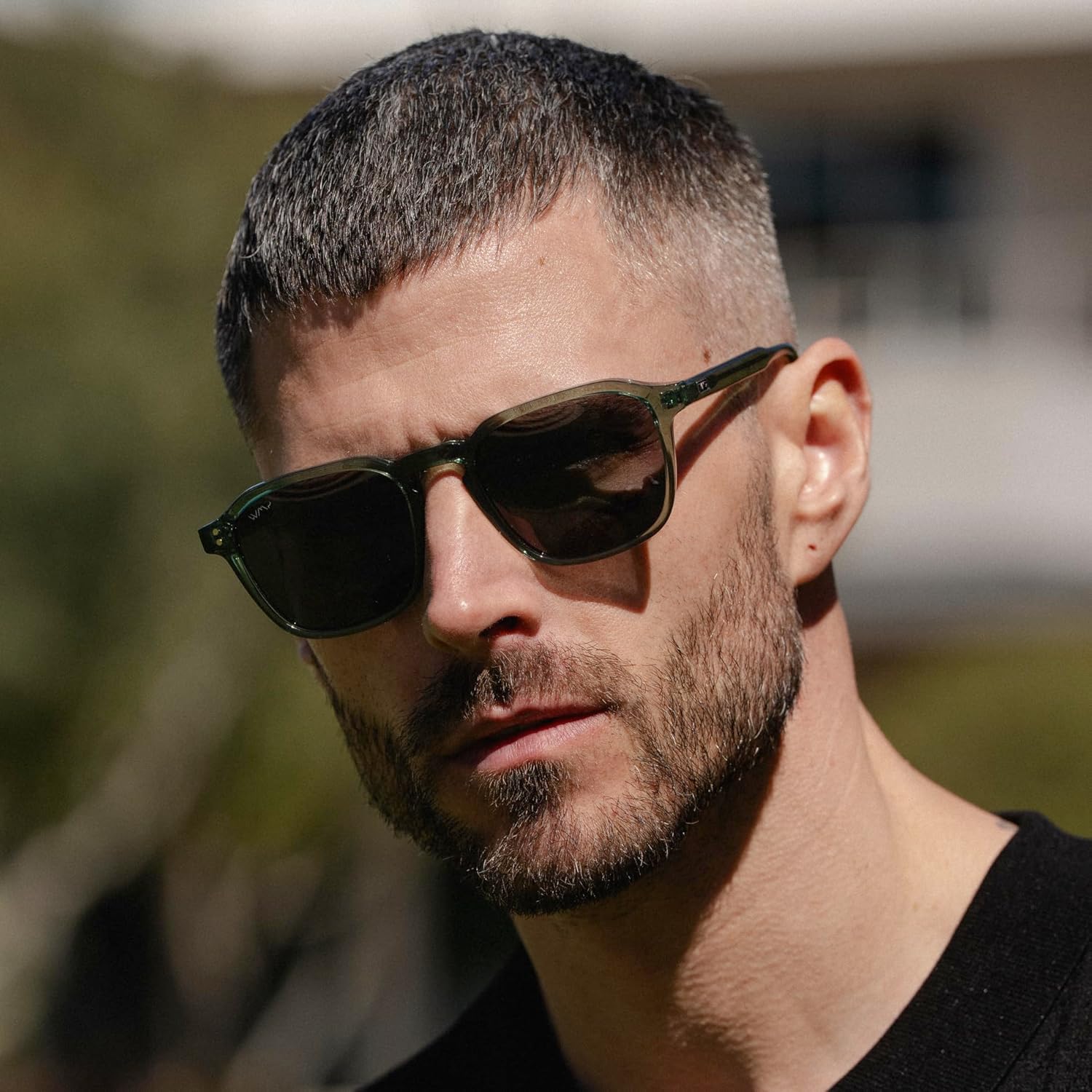 WearMe Pro Men's Polarized Square Sunglasses - Wide Fit Retro Style, UV400 Protection, Acetate Frame - Image 3