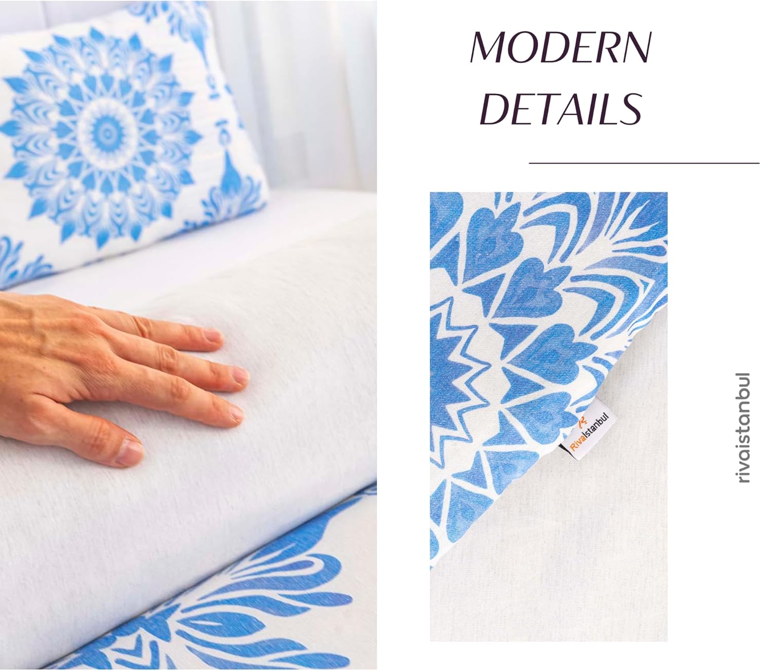Cotton Duvet Cover Set for Full, Queen & King Beds | 3 Piece Bedding Set with Duvet Cover and Pillowcases, Soft Breathable Bed Linen for Adults & Couples (Alacati, 63.0 × 84.6 inch)