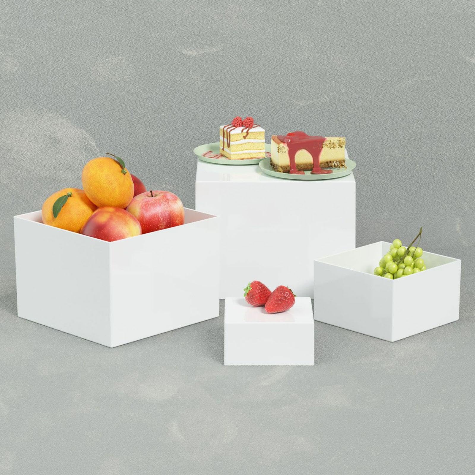 perfk Support de Buffet pour aliments, 7 pièces, présentoir permettant de gagner de l'espace, présentoir acrylique, support de nidification pour